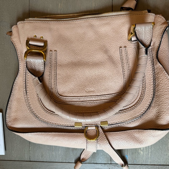 Chloe Medium Marcie Calfskin Blush Pink Leather Handbag Authentic Used - Picture 1 of 7